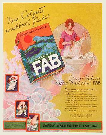 高露洁s Fab，全新高露洁洗衣碗薄片`Colgates Fab, New Colgate washbowl flakes (1922)