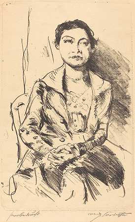 安妮丝·哈尔贝`Anneliese Halbe (1918) by Lovis Corinth