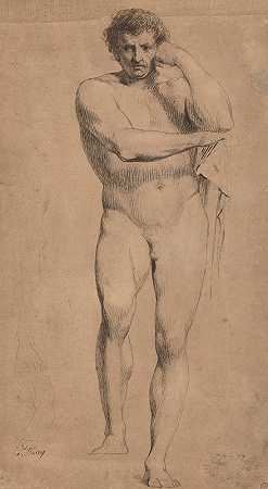 为研究大力神在奥林匹亚加冕`Study of Hercules for Crowning the Victors at Olympia (between 1777 and 1780) by James Barry