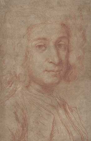 男人肖像`Portrait of a Man (1740s) by Giuseppe Ghislandi