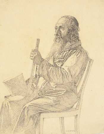 一位波兰老犹太人的画像`Portræt af en gammel polsk jøde (1833) by Christen Købke
