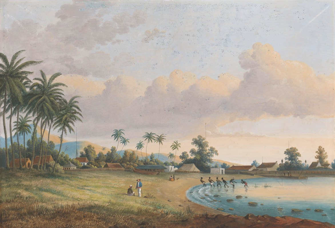 面对康乃馨爪哇`Gezicht te Anjer Java (1838 ~ 1898) by Charles William Meredith van de Velde