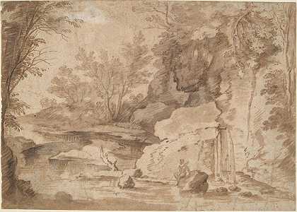 河流景观`River Landscape (early to mid~17th century) by Herman van Swanevelt