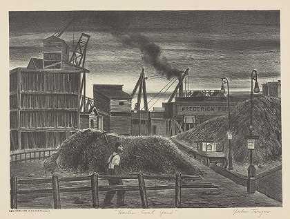 哈莱姆煤场`Harlem Coal Yard (1935 ~ 1943) by Julius Tanzer