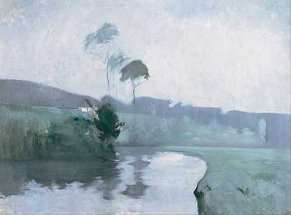 春天`Springtime (c.1884) by John Henry Twachtman