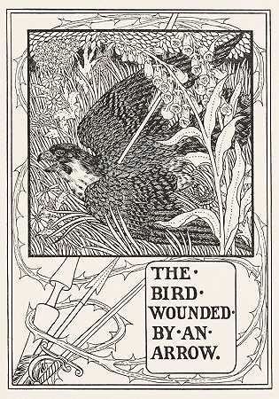 鸟受伤了`The Bird Wounded by an Arrow (1900) by an Arrow by Percy J. Billinghurst
