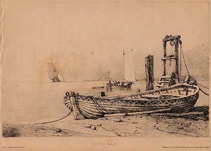 荷兰船`Dutch Boat (1814) by Samuel Prout