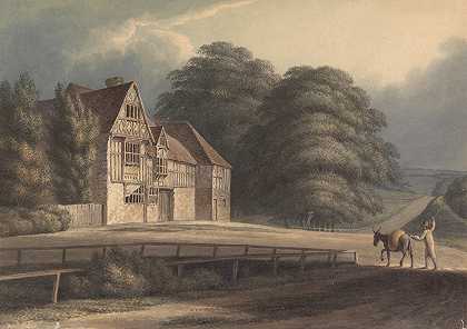 黑斯廷斯的旧建筑`Old Buildings at Hastings (after 1819) by Henry Morton