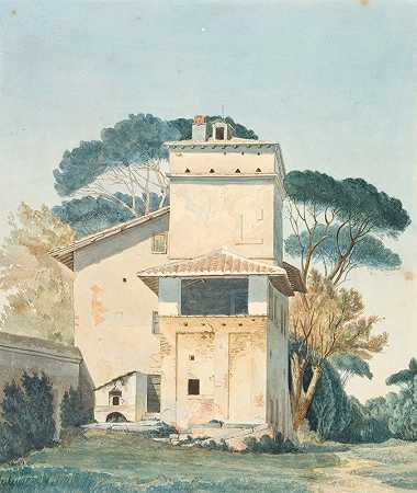 拉斐尔工作室一号别墅博格斯。Rom`Raffaels atelier i Villa Borgheses have. Rom (1805 – 1838) by Fritz Petzholdt