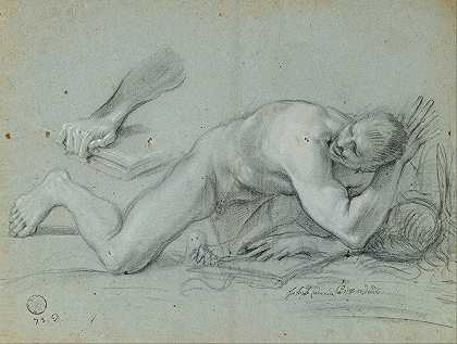 为堕落的天使学习`Study for a Fallen Angel (1655) by Giovanni Angelo Canini