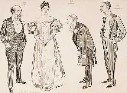 海外的美国人婚姻市场的一些特征`The American Abroad; Some Features of the Matrimonial Market (1894) by Charles Dana Gibson