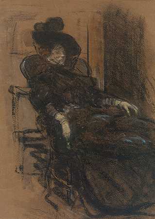 坐着的女人`Seated Woman (ca. 1902) by William James Glackens