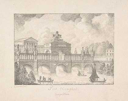 凯旋桥的设计`Design for a Triumphal Bridge (19th century) by Joseph Lemercier