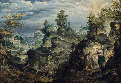 荒野中的隐士奥诺弗里斯`The Hermit Onofrius in the Wilderness (1641) by Antonín Stevens