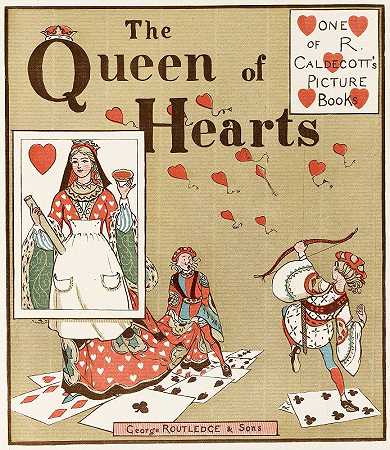 红心皇后Pl 1`The Queen of Hearts Pl 1 (1887) by Randolph Caldecott
