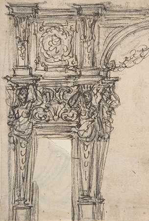 舞台或纪念性壁龛的设计`Design for a Proscenium or Monumental Alcove (1652–1725) by Giovanni Battista Foggini