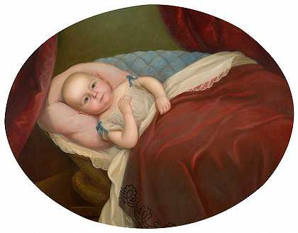 艺术家之子Ewell Marschall的肖像`Portrait of Ewell Marschall, The Artist’s Son (1867) by Nicola Marschall