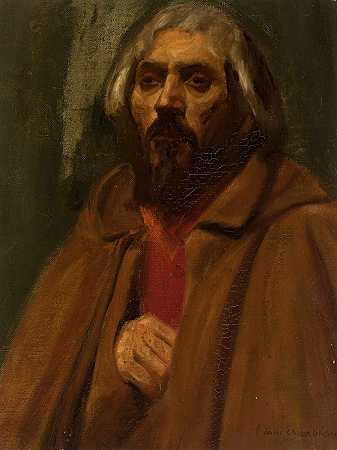 农民肖像`Portrait of a peasant by Jozef Chelmonski