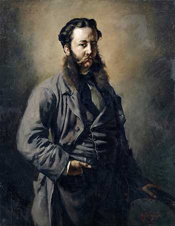 一个不知名的英国人的肖像`Portrait on an Unknown Englishman (1856) by Frank Buchser