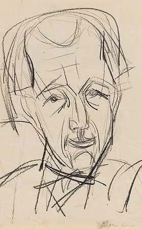 素描雷德斯洛`Skizze Redslob (1924) by Ernst Ludwig Kirchner