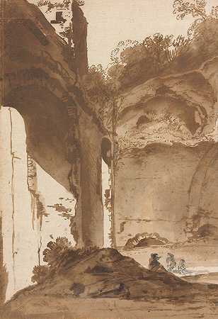 蒂沃利梅塞纳斯别墅`Villa of Maecenas at Tivoli (c. 1627) by Bartholomeus Breenbergh