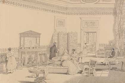 客厅，佩科里赌场`Drawing Room, Casino Pecori (1841) by Sir Charles D;Oyly