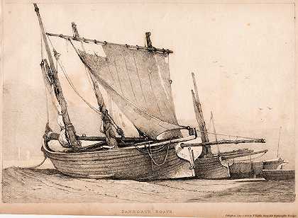 沙门船`Sandgate Boats (1814) by Samuel Prout