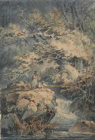 钓鱼翁`The Angler (1794) by Joseph Mallord William Turner