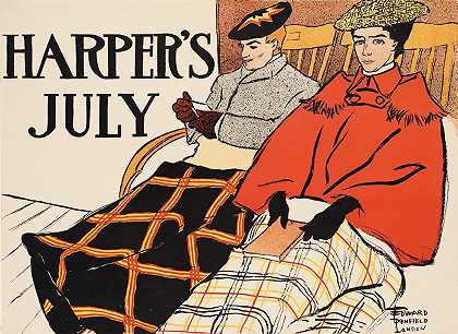 哈珀七月`Harpers July (1897) by Edward Penfield