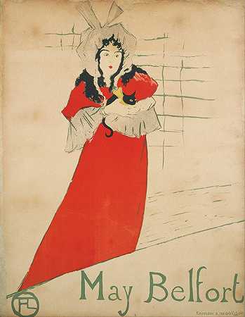 梅·贝尔福特`May Belfort (1895) by Henri de Toulouse-Lautrec