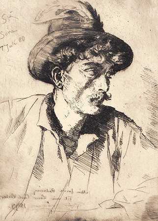 意大利农场工人。姐姐`Italiensk landarbejder. Sora (1880) by Peder Severin Krøyer