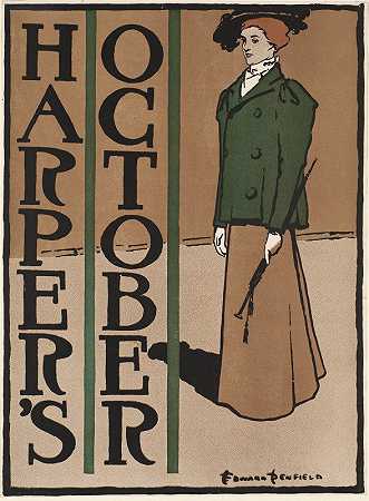哈珀十月`Harpers October (1897) by Edward Penfield