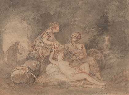 罗得和他的女儿们`Lot and His Daughters (1756) by Antoine Pesne