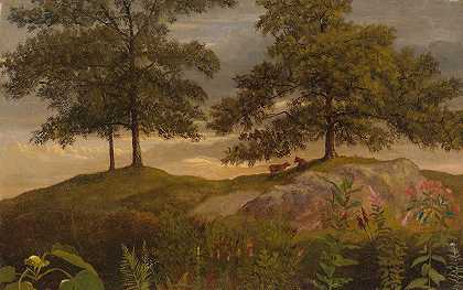 牛群景观`Landscape With Cows by Albert Bierstadt