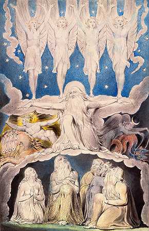 当晨星一起歌唱`When the Morning Stars Sang Together (1804~1807) by William Blake