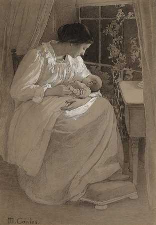 摇篮曲`Lullaby (c. 1890) by Maude Alice Cowles