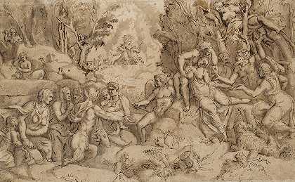 普罗克里斯之死`Death of Procris (1500 – 1600) by Giorgio Ghisi
