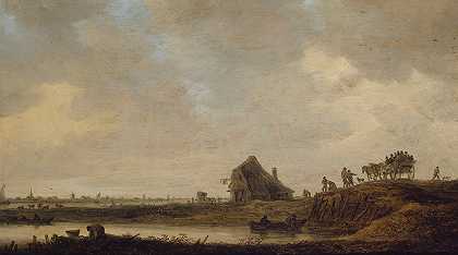 河边客栈`LAuberge au bord de la rivière (1646) by Jan van Goyen