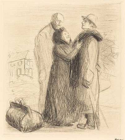 浪子的离去（第一板块，垂直），可能是1912-1913年`The Departure of the Prodigal Son (first plate, vertical), probably 1912~1913 by Jean-Louis Forain