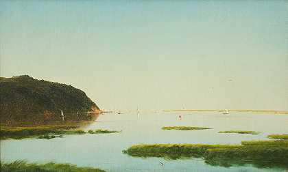 新泽西州什鲁斯伯里河景观`View of the Shrewsbury River, New Jersey by John Frederick Kensett