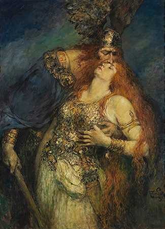 沃坦和再见`Wotans farewell (1910) by Ferdinand Leeke