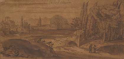 罗马斗兽场附近的景色`View in Rome near the Colosseum (mid~17th–early 18th century) by Michiel van Overbeek