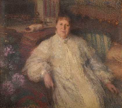 多芬·多恩斯夫人（保罗·杰莫特的继母）`Madame Dauphin~Dornès (Belle~mère de Paul Jamot) (1906) by Ernest Laurent