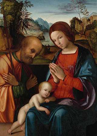 神圣的家庭`The Holy Family by Lorenzo Costa