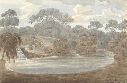 下索纳里，塞津科特，1824年`Lower Thornery, Sezincote, 1824 (1824) by Anne Rushout