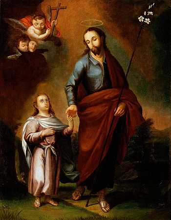 圣何塞和基督尼诺`San Jose y el Cristo nino (ca. 1794) by José Campeche y Jordán