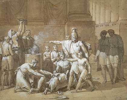 汉尼拔发誓永远与罗马为敌`Hannibal Swearing Eternal Enmity toward Rome (c. 1808)