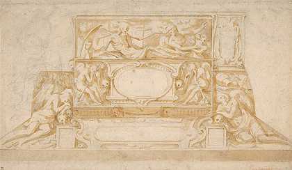 葬礼纪念碑的设计`Design for a Funerary Monument (1510–63) by Francesco de; Rossi