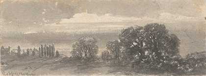 景观-树木`Landscape – Trees (19th century) by Robert Walter Weir