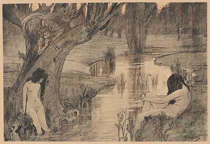 仙女浴`Le Bain des Nymphes (ca. 1897) by A. Laurens